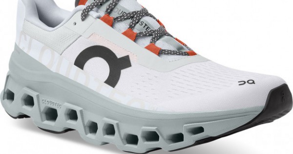 On Cloudmonster Running Shoes Frost/Surf Men